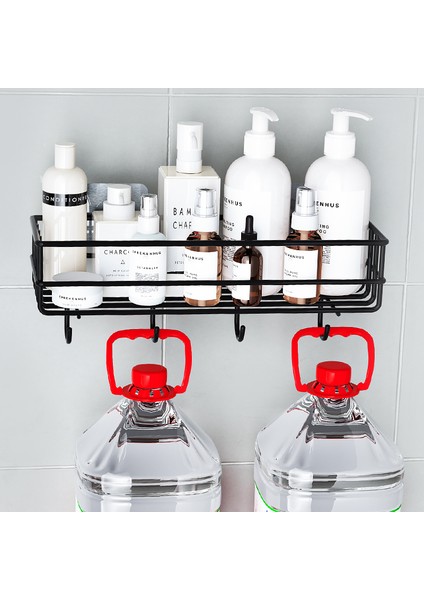 Siyah Üfleyici Tutucu Tarzı Sürtmeli Köşe Depolama Rafı Duş Sepeti Banyo Aksesuarları Duvara Monte Mutfak Organizatör Şampuan Tutucu Vantuzlu Ayak (Yurt Dışından) fırsatları