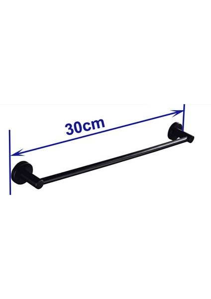 L 30 cm Tarzıdır Hotaan Modern Tarzı Mat Siyah Duvara Monte Tekli Havlu Askılığı Banyo Havlu Rafı Banyo Aksesuar Tutucu (Yurt Dışından)