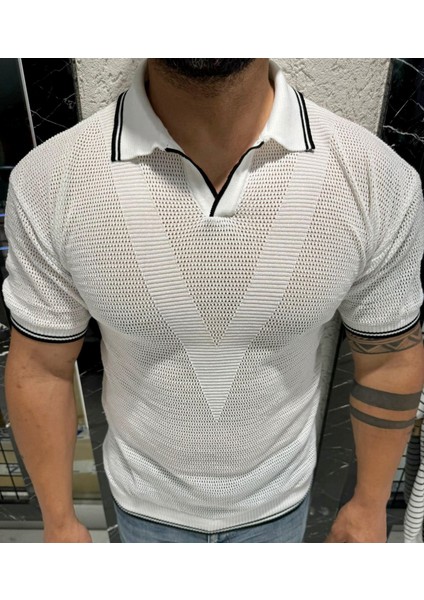 Erkek Yumuşak Dokulu Polo Yaka Triko T-Shirt