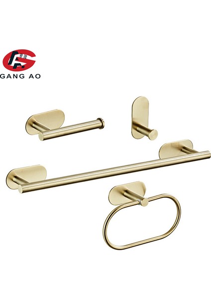Açık Gri Tarzı Altın Banyo Aksesuar Seti Kağıt Tutucu Havlu Askılığı Bornoz Kanca Havlu Çubuğu Paslanmaz Çelik Banyo Aksesuarları Çivisiz (Yurt Dışından) modelleri