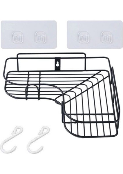 1 Adet Raf Stili Duvara Montaj Matkap Gerektirmeyen Demir Banyo Rafı Şampuan Yerleştirici Emme Kupası ve Kanca Ile Duş Odası Depolama Aracı (Yurt Dışından) fırsatları