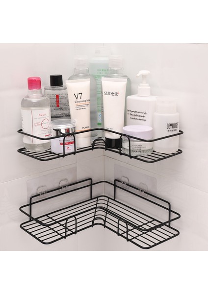 1 Adet Raf Stili Duvara Montaj Matkap Gerektirmeyen Demir Banyo Rafı Şampuan Yerleştirici Emme Kupası ve Kanca Ile Duş Odası Depolama Aracı (Yurt Dışından) indirimleri