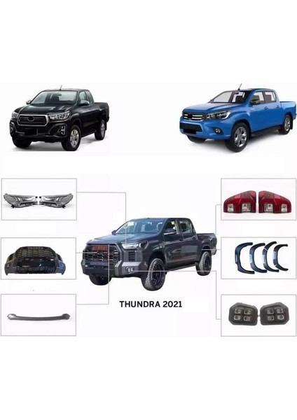 Toyota Hilux 2016-2019 Uyumlu Tundra Body-Kit (Far, Stop, Sis Dahil)