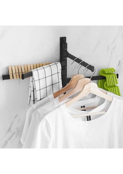 4 Vuruş Stili Duvara Monte Edilebilir Banyo Salıncağında Kol Askılı Havlu Rafı Tutucu Mat Siyah Bitiş (Yurt Dışından) modelleri