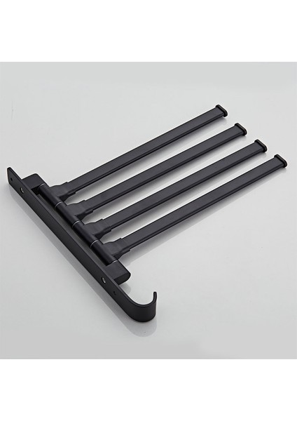 4 Vuruş Stili Duvara Monte Edilebilir Banyo Salıncağında Kol Askılı Havlu Rafı Tutucu Mat Siyah Bitiş (Yurt Dışından) indirimleri