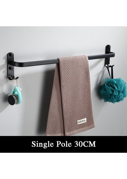 Tek Kutuplu 30CM Tarzı Mat Siyah Havlu Askısı Duvara Monte Havlu Tutucu Banyo Aksesuarları (Yurt Dışından)