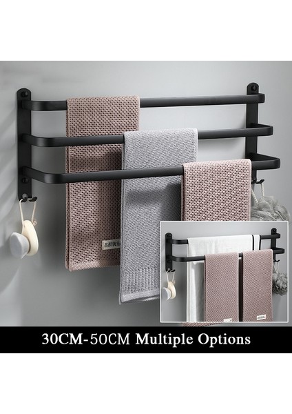 Tek Kutuplu 30CM Tarzı Mat Siyah Havlu Askısı Duvara Monte Havlu Tutucu Banyo Aksesuarları (Yurt Dışından) indirimleri