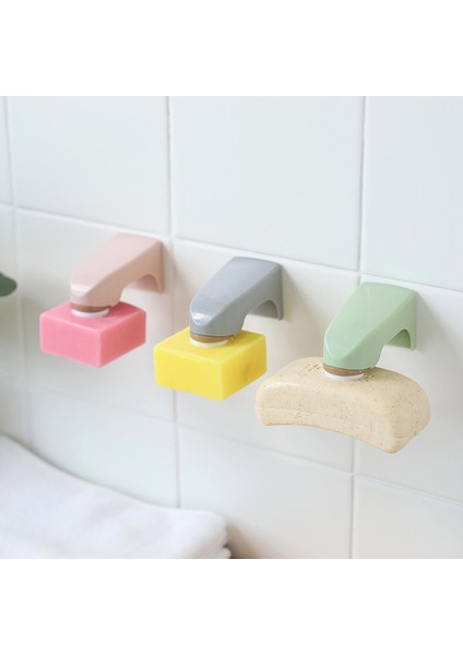 Açık Gri Stil Manyetik Sabun Tutucu Banyo Aksesuarları 5 Renk Duvara Monte Depolama Rafı Ahşap Sabunluk Stickerlı Sabun Rafları (Yurt Dışından) fiyatları