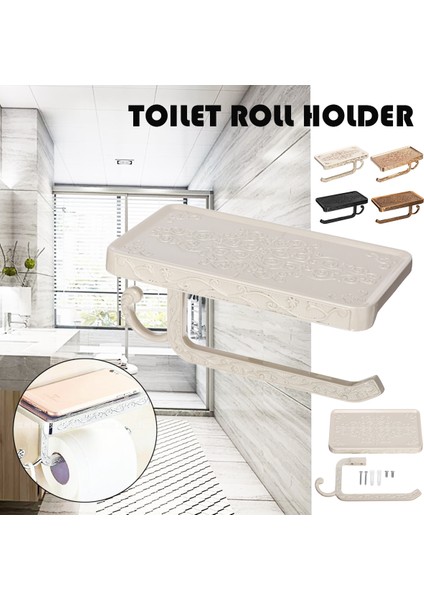 Mat Gümüş Tip 2 Stili Tuvalet Wc Kağıt Tutucu Cep Telefonu Rulo Tutucu Raf Havlu Askısı Siyah (Yurt Dışından) indirimleri