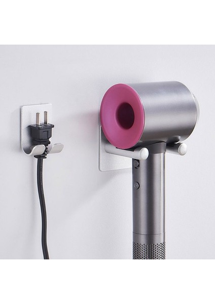 Siyah Stil Dyson Saç Kurutma Makinesi Tutucusu Duvara Monte Edilebilir Su Geçirmez Alüminyum Depolama Rafı - Gümüş (Yurt Dışından) fiyatları