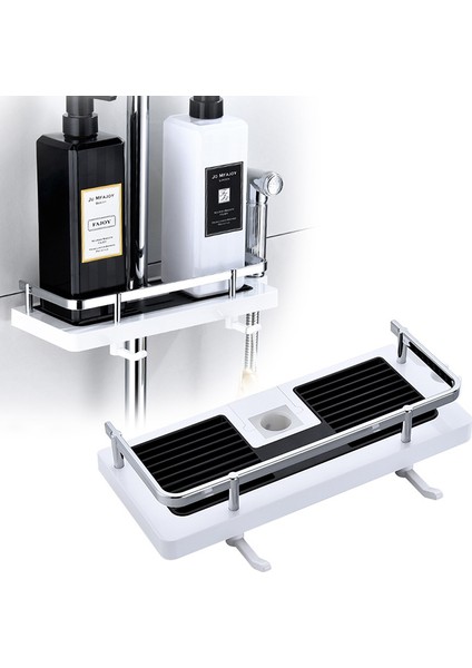 Stil 2 Stili Ayarlanabilir Banyo Direği Duş Rafı Duş Sepeti Organizer Duş Başlığı Standı Sabun Şampuan Depolama Rafı Kaldırma Çubuğu Duş Tepsisi (Yurt Dışından) fırsatları