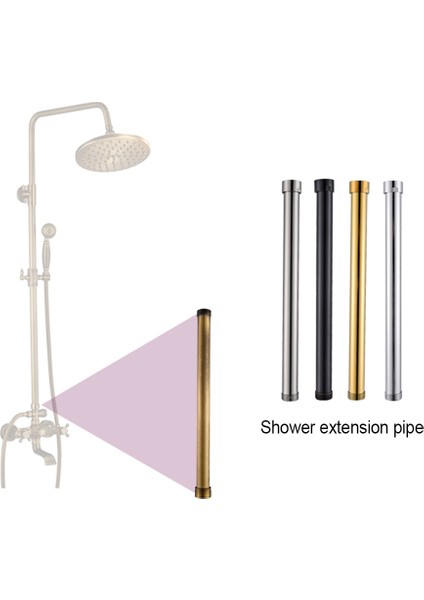 Krom Stili 30CM Ücretsiz G Pirinç Siyah 30 cm Uzunlukta Uzatma Borusu Banyo Bataryası Aksesuarları Yükseltme Borusu (Yurt Dışından) modelleri