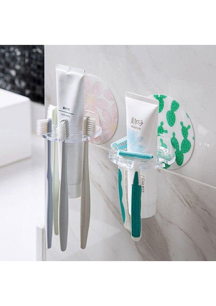 Açık Yeşil Tarzı Çok Fonksiyonlu Güçlü Emme Duvar Şekilli Fırça Askısı Banyo Diş Fırçası Tutucu Deliksiz Banyo Rafı Dekorasyon Rafı (Yurt Dışından) fiyatları