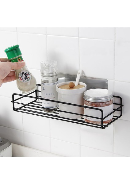 Beyaz-01 Tarzı Banyo Rafı Şampuan Depolama Askısı Banyo Asma Sepet Demir Kozmetik Tutucu Deliksiz Mutfak Baharat Organizer Aksesuarları (Yurt Dışından) fırsatları