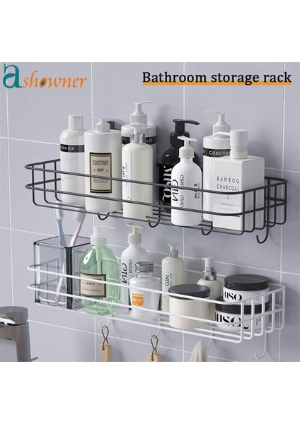 Beyaz-01 Tarzı Banyo Rafı Şampuan Depolama Askısı Banyo Asma Sepet Demir Kozmetik Tutucu Deliksiz Mutfak Baharat Organizer Aksesuarları (Yurt Dışından) indirimleri