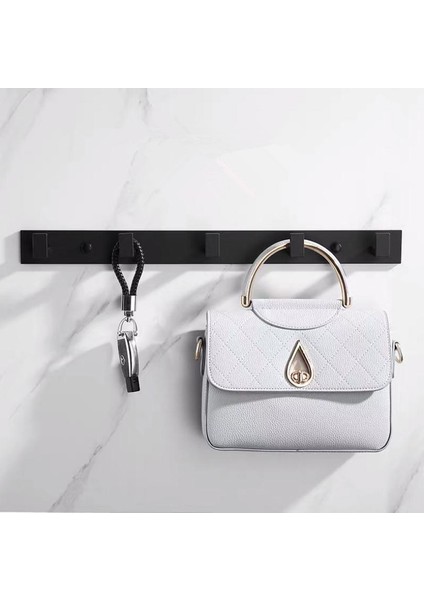 Siyah - 5 Kanca Stili Banyo Alanı Alüminyum Elbise Askısı Duvara Monte Giysi Kanca Siyah Banyo Aksesuarları (Yurt Dışından) modelleri