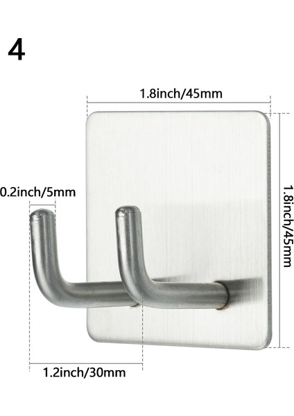 No.4 Tarzı Siyah Gümüş Bornoz Askısı Duvar Askısı Havlu Askısı Banyo Için Paslanmaz Çelik Mont Askısı Mutfak Donanımı Için Kanca (Yurt Dışından)