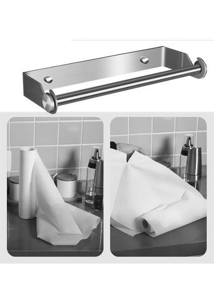 Gümüş 1pc Tarzı Banyo Mutfak Için Duvar Montajlı Rulo Kağıt Tutucu Paslanmaz Çelik Kağıt Havluluk Punch-Free Havlu Askısı (Yurt Dışından) fiyatları