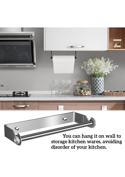 Gümüş 1pc Tarzı Banyo Mutfak Için Duvar Montajlı Rulo Kağıt Tutucu Paslanmaz Çelik Kağıt Havluluk Punch-Free Havlu Askısı (Yurt Dışından) modelleri