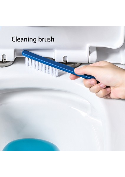 3'ü 1 Arada Mavi Stil Banyo ve Tuvalet Temizliği Için Silikon Tuvalet Fırçası ve Tutucu Seti - Duvara Deliksiz Asılı Wc Fırçası (Yurt Dışından)