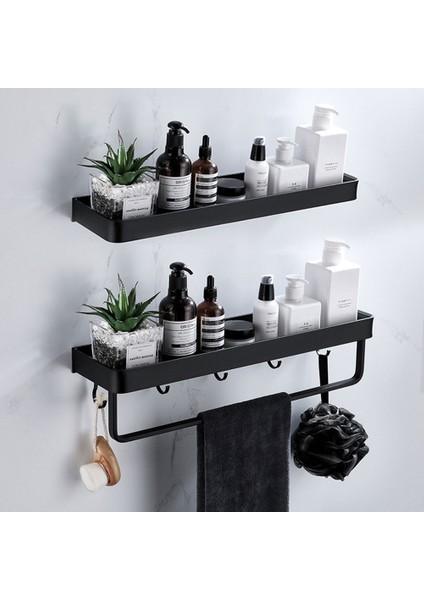 No.3 Tarzı Siyah Banyo Rafı Havlu Askısı ve Kanca Şampuan Tutucu Mutfak Depolama Rafı Köşe Raflar (Yurt Dışından) indirimleri