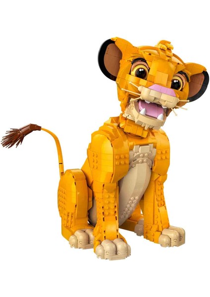 ® | Disney Genç Aslan Kral Simba 43247 - Yetişkinler İçin Koleksiyonluk ve Sergilenebilir Yaratıcı Hayvan Figürü Yapım Seti (1445 Parça)