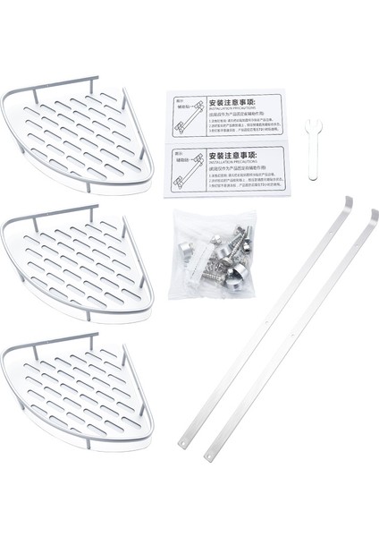 2 Katmanlı Gümüş Tarzı Yer Punching Banyo Rafı No Shower Caddy Sheves Mutfak Depolama Sepeti Yapışkan Emme Köşe Raflar Duş (Yurt Dışından) fırsatları