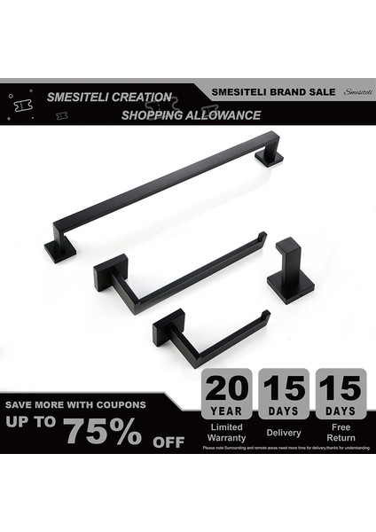 Ss-Havlu Yüzük Stili Banyo Donanım Seti Aksesuarları Mat Siyah Raf Havlu Askılığı Askı Havlu Rafı Kağıt Tutucu Siyah Diş Fırçası (Yurt Dışından) indirimleri