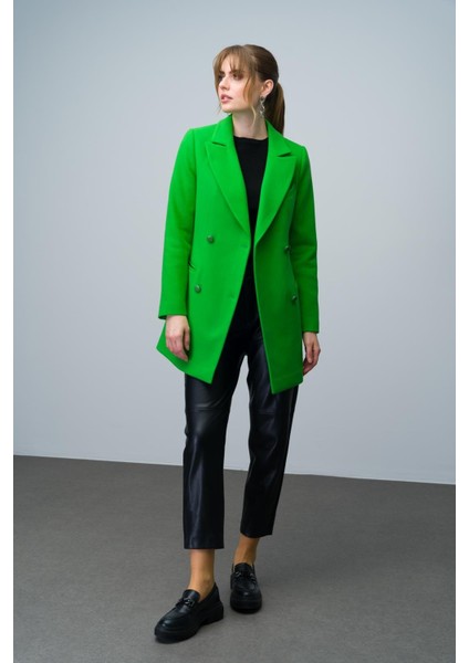 Kemer Detaylı Kruvaze Kısa Kaban Açık Yeşil 3017 fırsatları