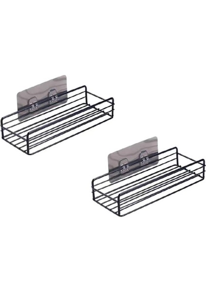 2 Adet Bir Stil Duş Duvara Monte Şampuan Depolama Rafı Emme Kupası Olmadan Matkaplı Banyo Aksesuarları - Mutfak Depolama Banyo Aksesuarları (Yurt Dışından)