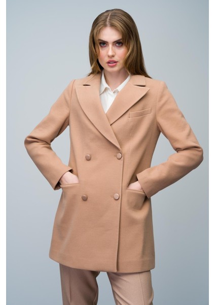 Kemer Detaylı Kruvaze Kısa Kaban Kamel 3017 indirimleri