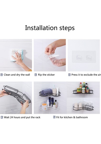 Beyaz Stil Raf Duş Banyo Rafı Metal Depolama Rafı Paslanmaz Çelik Delme Yok Sabit Mutfak Duvara Monte Depolama Organizatör Rafı (Yurt Dışından) indirimleri