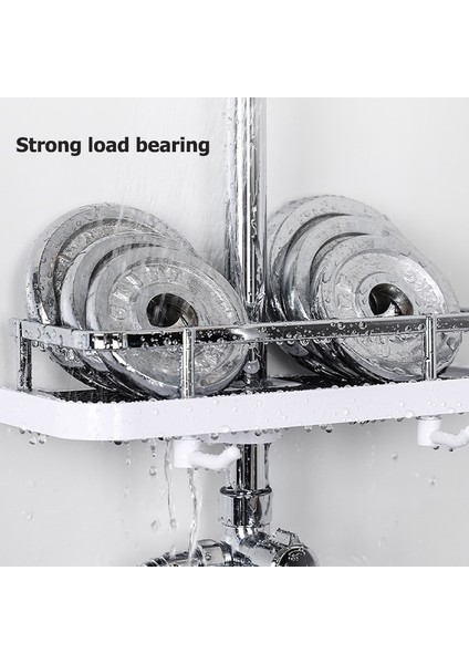 Siyah Yuvarlak Delik Stili Duş Depolama Rafı Banyo Direği Raflar Tutucu Çıkarılabilir Tepsi Raf Organizatör Şampuan Tepsi Tek Katlı Duş Başlığı Tutucu (Yurt Dışından) indirimleri