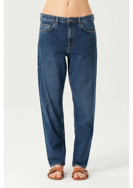 Koyu Mavi Düşük Bel Patı Fermuarlı Slim Fit Jean Pantolon C 4934-006 fiyatları