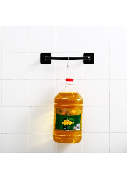 Siyah 24.5cm Tarzı Siyah ve Beyaz Basit Kendinden Yapışkanlı Havlu Askısı Banyo Tuvalet Havlu Rafı Mutfak Bez Rafı Tek Çubuk Depolama (Yurt Dışından)