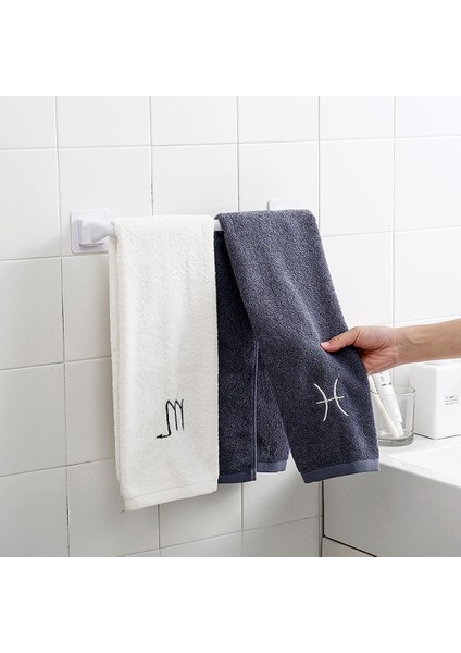 Siyah 24.5cm Tarzı Siyah ve Beyaz Basit Kendinden Yapışkanlı Havlu Askısı Banyo Tuvalet Havlu Rafı Mutfak Bez Rafı Tek Çubuk Depolama (Yurt Dışından)