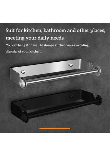 Siyah Stil Banyo Mutfak Için Duvara Monte Edilebilir Paslanmaz Çelik Kağıt Havluluk Punch-Free Havlu Askısı Rulo Kağıt Standı (Yurt Dışından) fiyatları