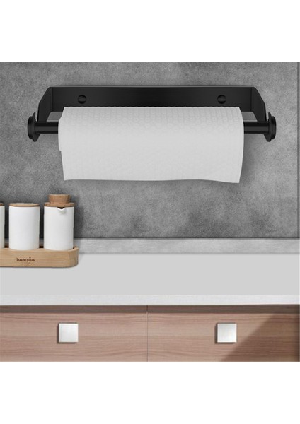 Siyah Stil Banyo Mutfak Için Duvara Monte Edilebilir Paslanmaz Çelik Kağıt Havluluk Punch-Free Havlu Askısı Rulo Kağıt Standı (Yurt Dışından) indirimleri