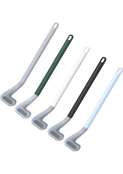 Gri Tarzı Silikon Golf Şekilli Tuvalet Fırçası Düz Başlık Esnek Yumuşak Kıllı Fırça Uzun Sap Banyo Temizleme Fırçası Bükülebilir Silikon Baş (Yurt Dışından) indirimleri