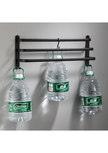 Tek Çubuk 60CM Stili Banyo Havlu Askısı Duvar Montajlı Duş Odası Tutucu Mutfak Alüminyum Çok Katmanlı Siyah Askı Aksesuarları (Yurt Dışından)