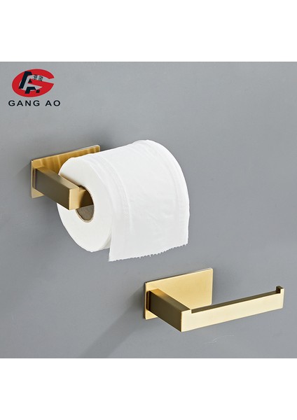 L Kağıt Tutucu Stili Altın Banyo Donanım Seti Kağıt Tutucu Havlu Askılığı Bornoz Kanca Havlu Çubuğu Paslanmaz Çelik Banyo Aksesuarları Çivisiz (Yurt Dışından) indirimleri