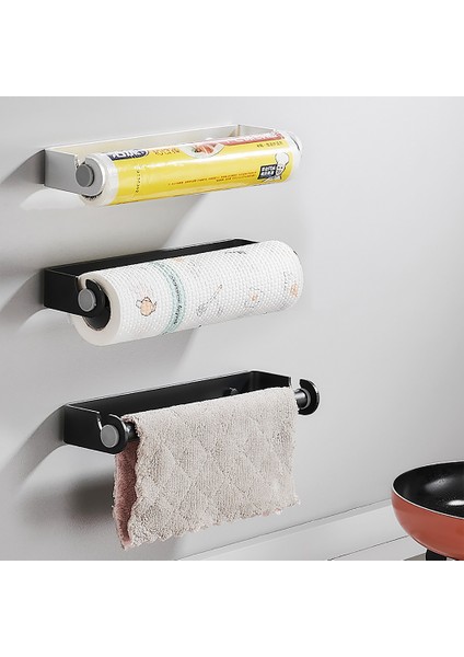 Gümüş 24CM Tarzı Darbe Olmadan Rulo Kağıt Tutucu Siyah Alüminyum Streç Film Havlu Askısı Mutfak Aksesuarları Kağıt Havluluk Duvara Monte Depolama Rafı (Yurt Dışından) modelleri