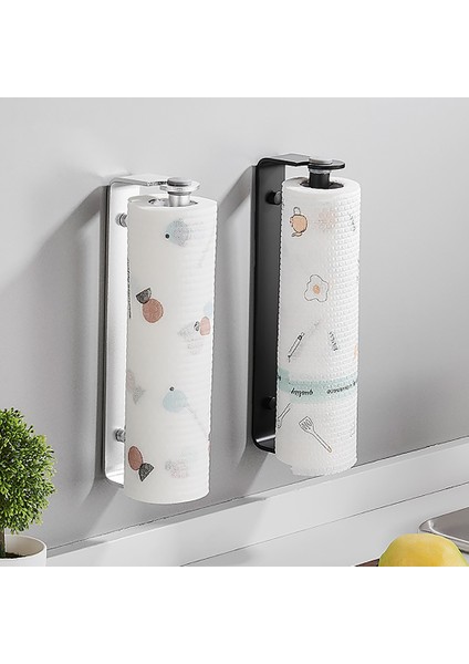 Gümüş 24CM Tarzı Darbe Olmadan Rulo Kağıt Tutucu Siyah Alüminyum Streç Film Havlu Askısı Mutfak Aksesuarları Kağıt Havluluk Duvara Monte Depolama Rafı (Yurt Dışından) indirimleri