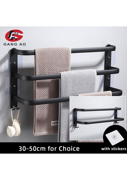Tek 30CM Tarzı Duvara Monte Havlu Askısı Siyah Havlu Rafı Banyo Alüminyum Siyah Havlu Tutucu Mat Siyah Havlu Asılır Yapıştırıcı ile (Yurt Dışından) fiyatları