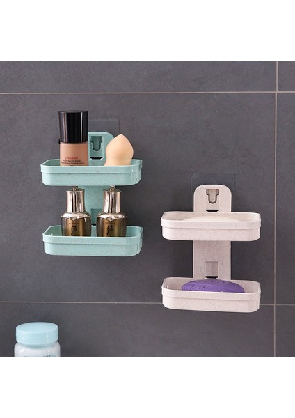Çift Katmanlı Bej Tarzı Banyo Için Sabunluk Duvar Zeep Houder Duş Sabun Tepsisi Tutucu Çift Katmanlı Depolama Sepeti Sabunluk Raf Mutfak Araçları (Yurt Dışından) modelleri