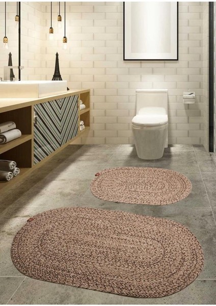 Atby Home Jüt Banyo Halısı - Banyo Paspas Takımı 2 Li Set