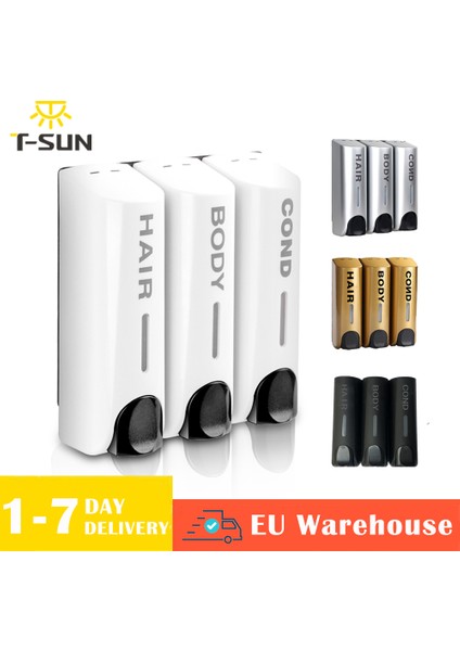 Siliver 1 Stili Tek Çift Üçlü 350ML Sabunluk Duvara Monte Duş Banyo Şampuan Dispenseri Sıvı Sabun Konteyneri Banyo Aksesuarları (Yurt Dışından) indirimleri