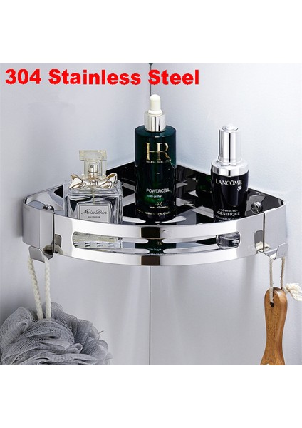 304PASLANMAZ Çelik1 Stil Katmanlar Köşe Duş Rafı Banyo Şampuan Duş Raf Tutucu Paslanmaz Çelik Delme Yok Mutfak Üçayak Köşe Standı (Yurt Dışından)