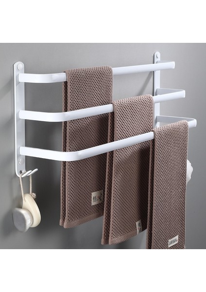 Beyaz Üç 60CM Tarzı Duvara Monteli Havlu Askısı Havlu Rafı Banyo Alanı Alüminyum Moda Beyaz Havlu Askısı Mat Beyaz Havlu Tutucu (Yurt Dışından) modelleri