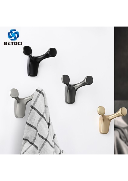 2 Siyah Stil Betocı Duvara Monteli Elbise Askısı Inek Boynuzu Askı Banyo Mont Askısı Yatak Odası Pardösü Askısı Ceket Askı Oturma Odası Ev Aksesuarları (Yurt Dışından)